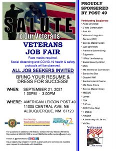 Salute to Our Veterans Job Fair @ American Legion Post 49 | Albuquerque | New Mexico | United States