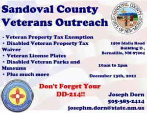 Sandoval County Veterans Benefits Fair @ Sandoval County Administration Building | Bernalillo | New Mexico | United States