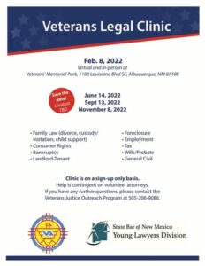 Veterans Legal Clinic @ New Mexico Veterans Memorial | Albuquerque | New Mexico | United States