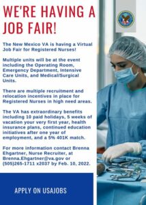 WE'RE HAVING A JOB FAIR! @ Brenna Ehgartner@va.gov | Albuquerque | New Mexico | United States