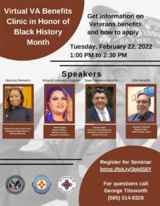 Virtual VA Benefits Clinic in Honor of Black History Month @ Virtual Clinic
