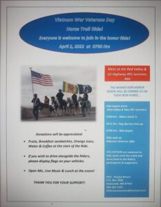 Vietnam War Veterans Day Horse Trail Ride