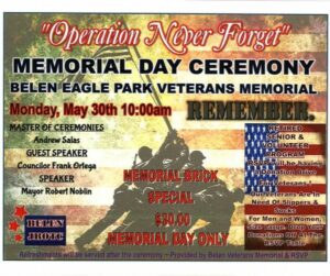 Belen Memorial Day Ceremony @ Belen Eagle Park Veterans Memorial
