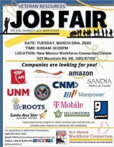 Veterans Resources Job Fair @ New Mexico Workforce Connection | Albuquerque | New Mexico | United States
