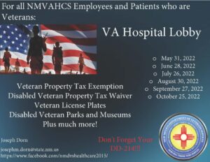 New Mexico VA Hospital Lobby Veterans Outreach @ New Mexico VA Hospital Lobby | Albuquerque | New Mexico | United States