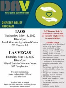 Taos DAV Disaster Relief Program @ Juan Gonzales Agricultural Center | Taos | New Mexico | United States