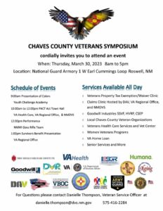 Chavez County Veterans Symposium @ National Guard Armory