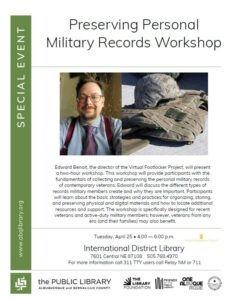 Preserving Personal Military Records Workshop @ International District Library