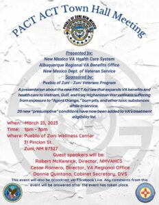 Zuni PACT ACT Town Hall Meeting @ Zuni Wellness Center