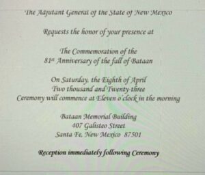 The Commemoration of the 81st fall of Bataan @ Bataan Memorial Building | Santa Fe | New Mexico | United States