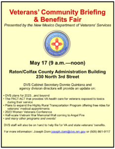 Raton Veterans' Community Briefing and Benefits Fair @ Colfax County Administration Building