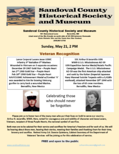 Sandoval County Historical Society Veterans Regcognition @ Sandoval County Administrative Building