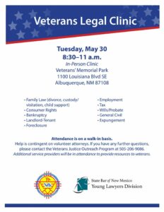 Veterans Legal Clinic @ New Mexico Veterans Memorial | Albuquerque | New Mexico | United States