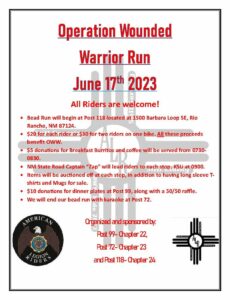 Operation Wounded Warrior Run @ Rio Rancho American Legion Post 118
