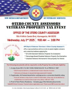 Otero County Property Tax and Benefits Event @ Office of the Otero County Assessor
