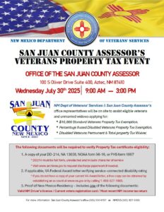 San Juan County Property Tax and Benefits Event @ Office of the San Juan County Assessor | Aztec | New Mexico | United States
