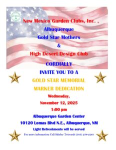 Gold Star Memorial Marker Dedication @ Albuquerque Garden Club