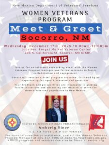 Women Veterans Program Meet and Greet in Socorro @ Forget Me Not Veterans Center | Socorro | New Mexico | United States