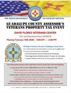Guadalupe County Veterans Benefits Tax Exemption Event @ David Flores Veterans Center