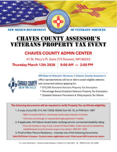 Chaves County Veterans Benefits Tax Exemption Event @ Chaves County Administrative Center